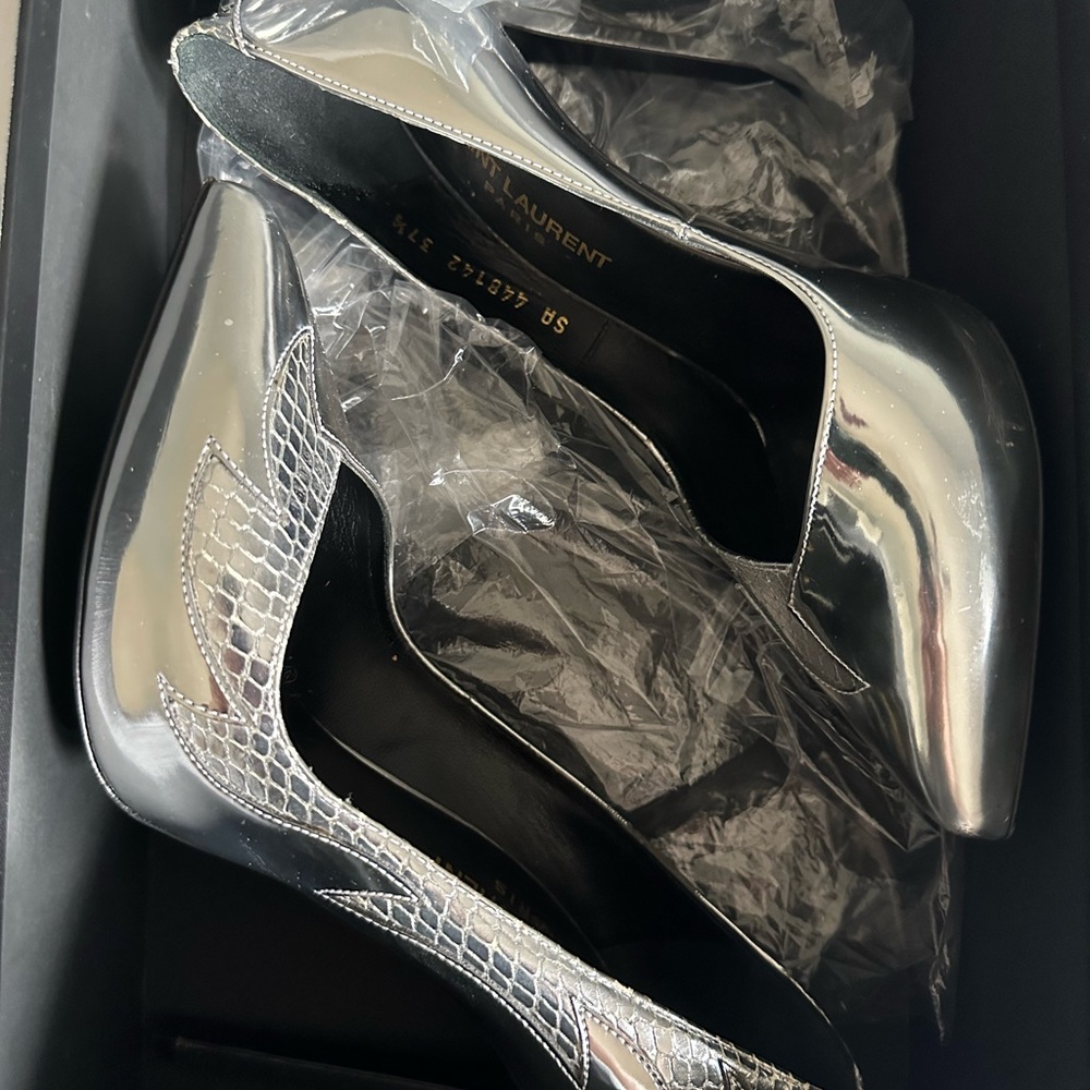 YSL silver patent leather heels - Picture 4 of 7